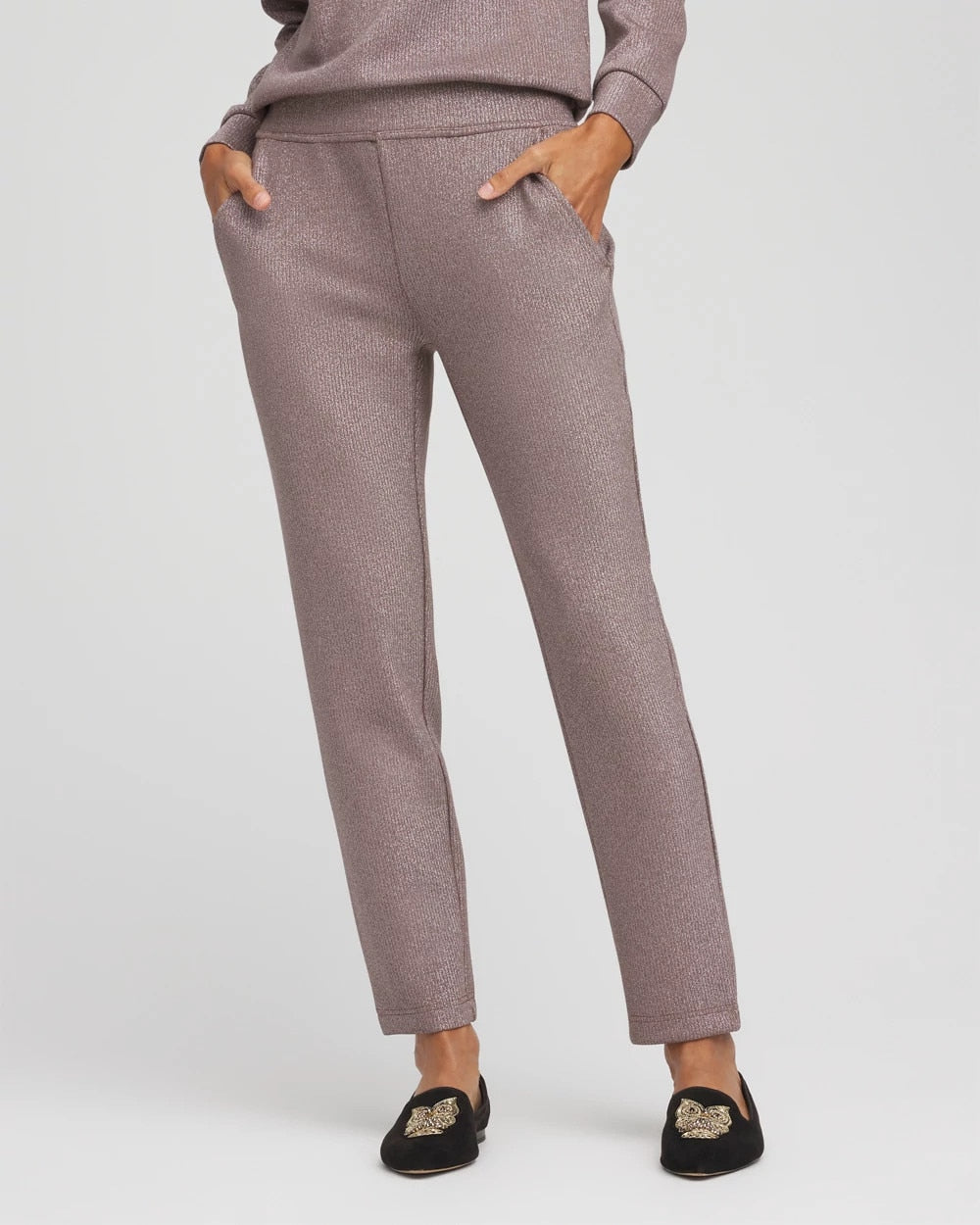 Walnut Zenergy® Sparkle Tapered Ankle Pants