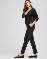 Black Zenergy® Velour Tapered Ankle Pants