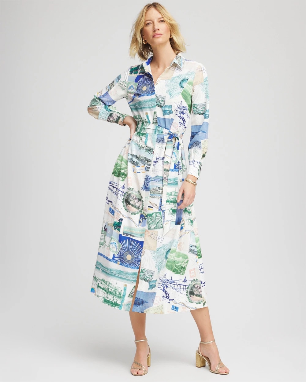 Ecru Port Call Maxi Shirtdress