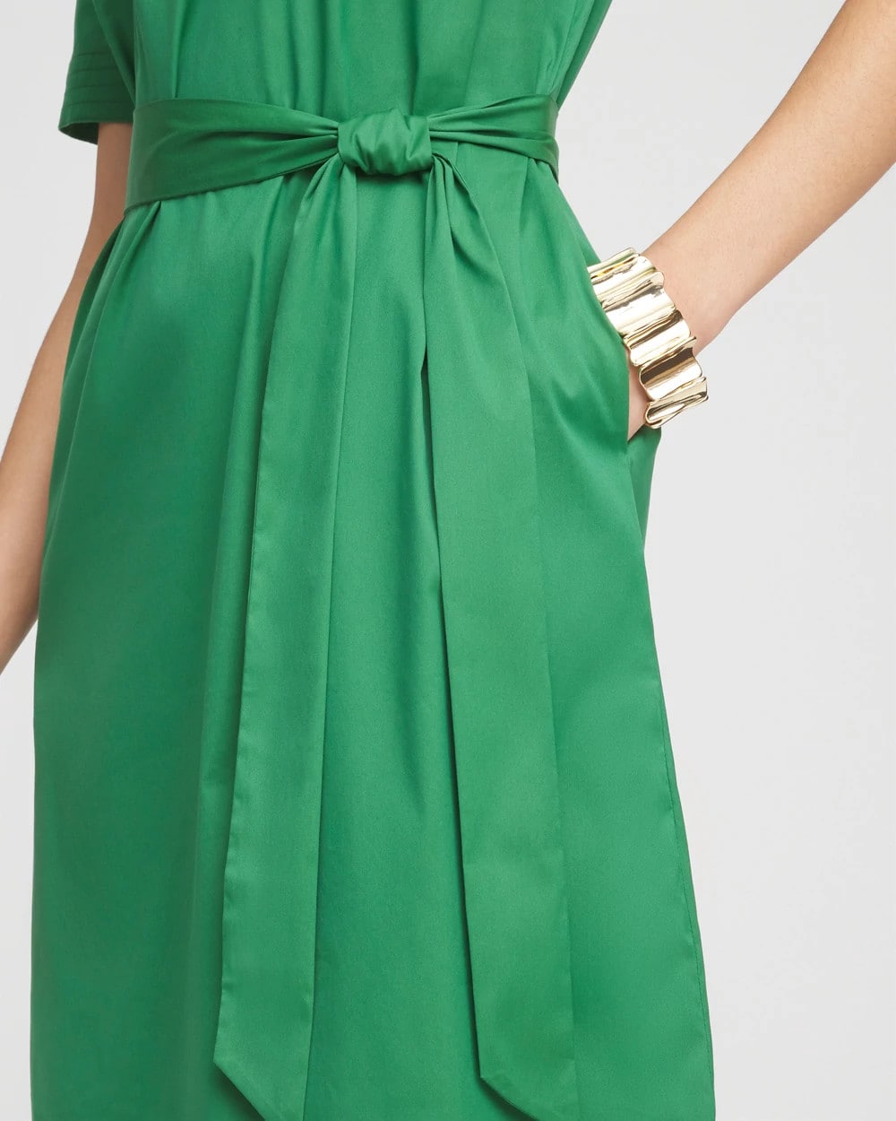 Jardin Green Shirttail Hem Popover Dress