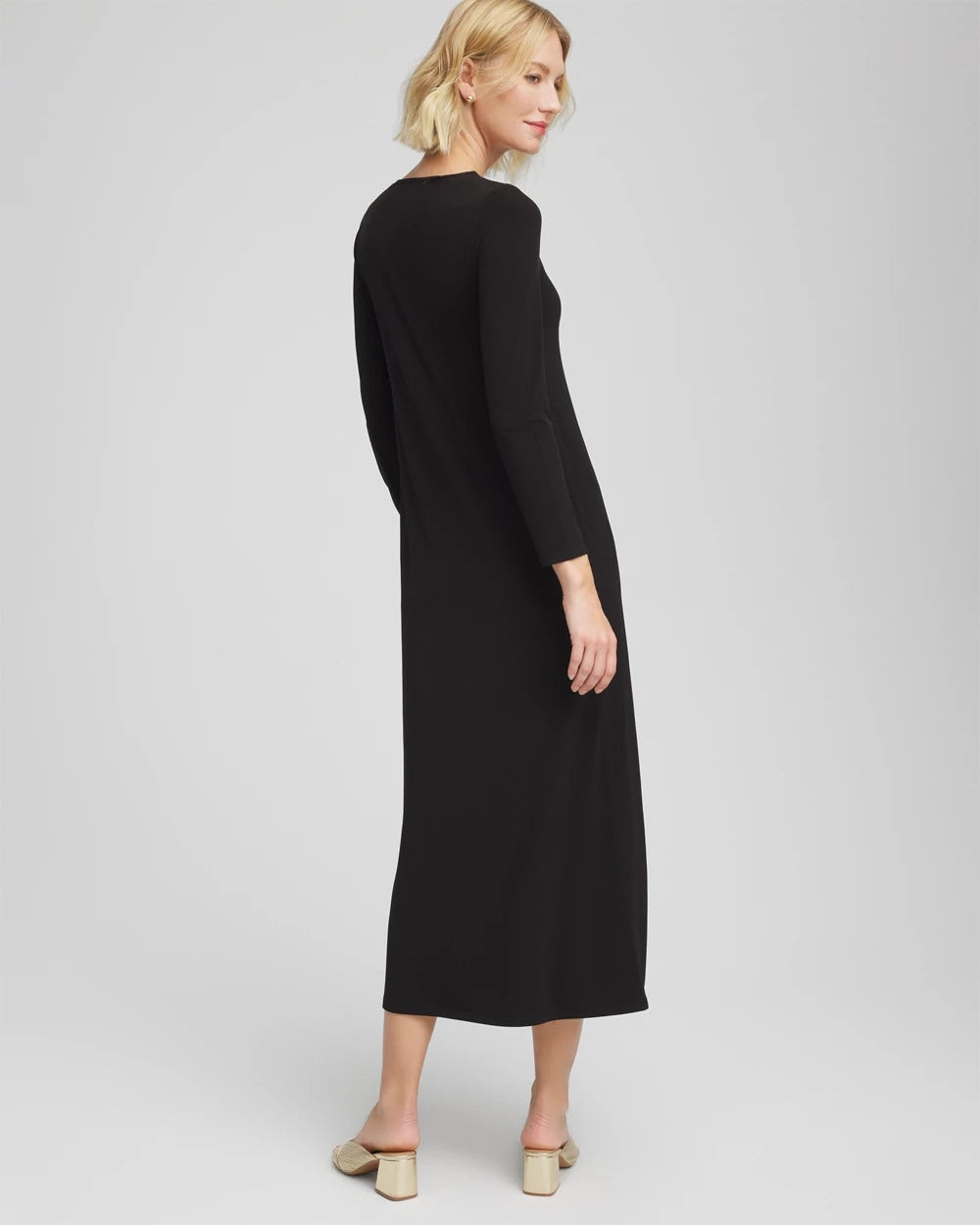 Black Embellished Column Maxi Dress