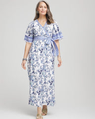 Alabaster Surplice Matte Satin Maxi Dress