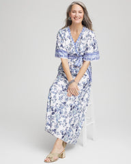 Alabaster Surplice Matte Satin Maxi Dress