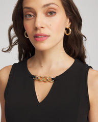 Black Travelers™ Jersey Knit Chain-Trim Jumpsuit