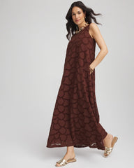 Cacao Eyelet Cutout Maxi Tank Dress