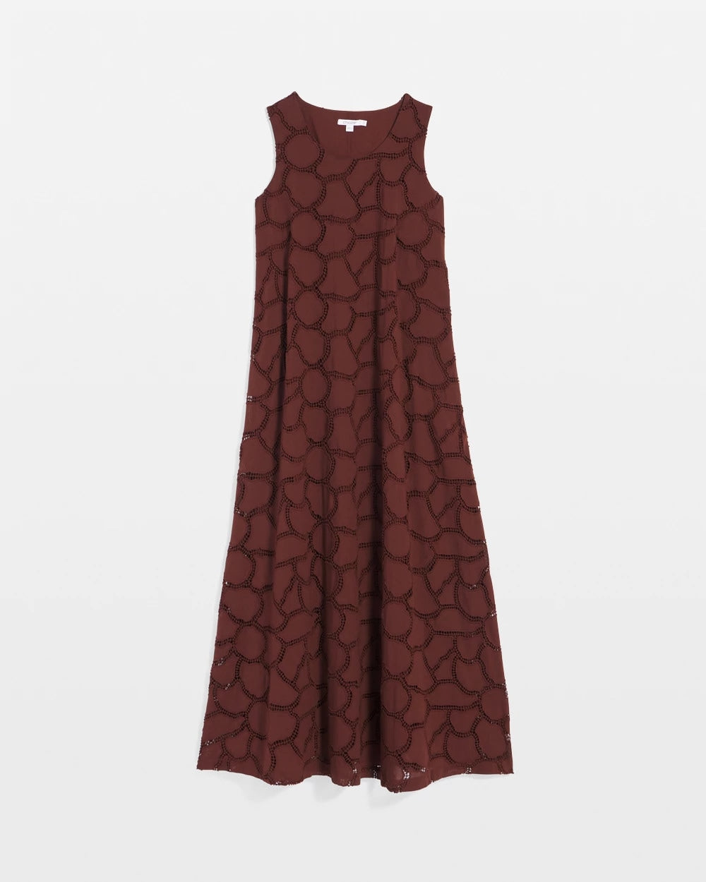 Cacao Eyelet Cutout Maxi Tank Dress