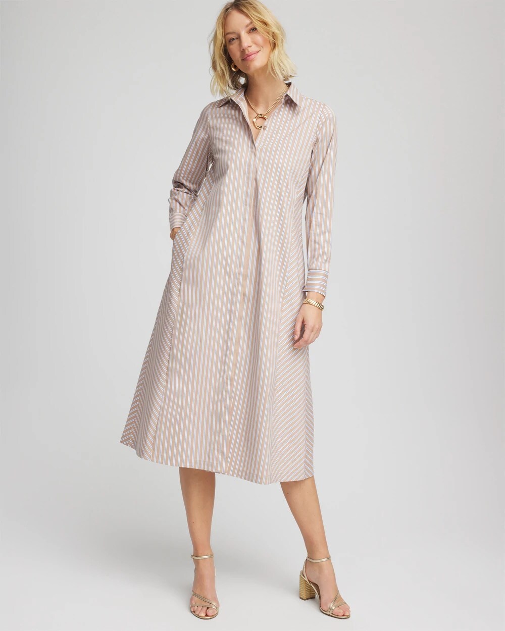 Vanilla Chai Vanilla Chai Striped Shirtdress