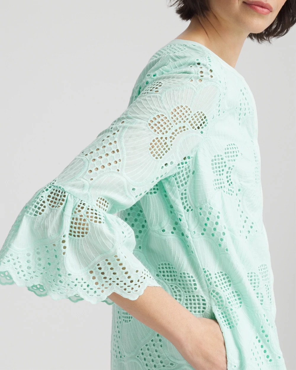 Teal Waters Eyelet Cotton Voile Dress