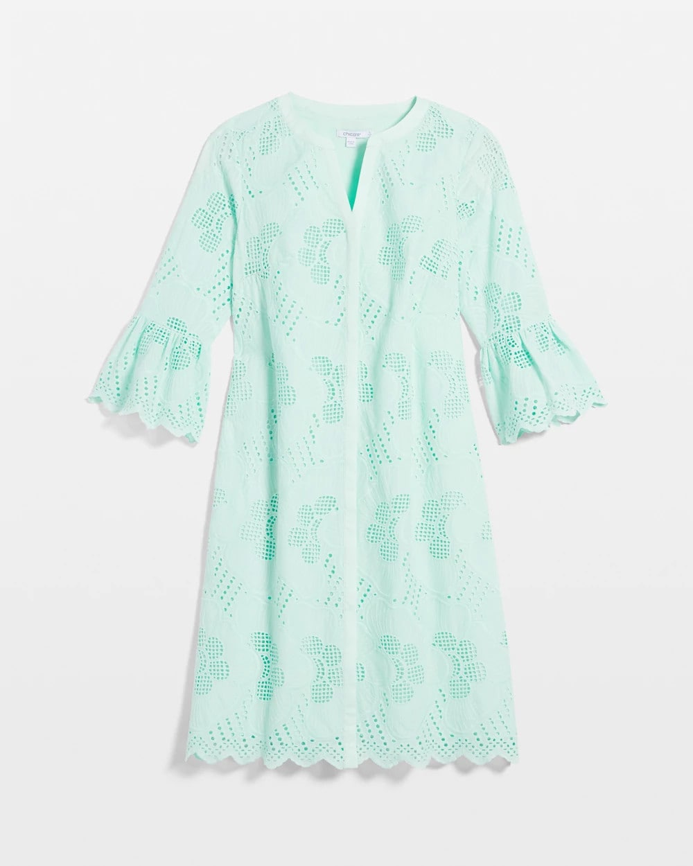 Teal Waters Eyelet Cotton Voile Dress