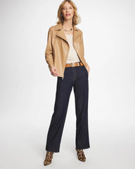 Cedar Rinse Trapunto Wide-Leg High-Rise Jeans