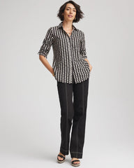Black Pull-On Wide-Leg Jeans