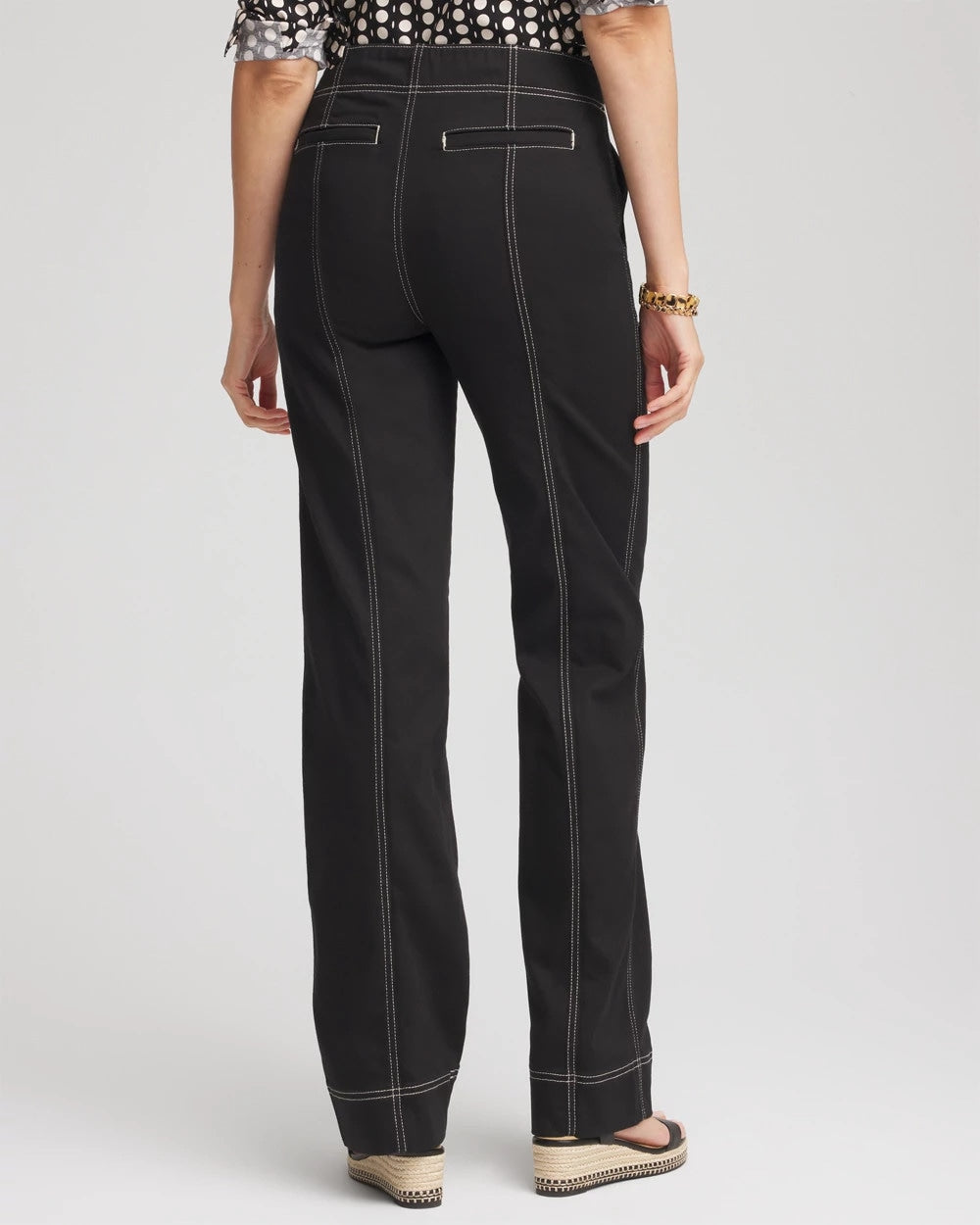 Black Pull-On Wide-Leg Jeans