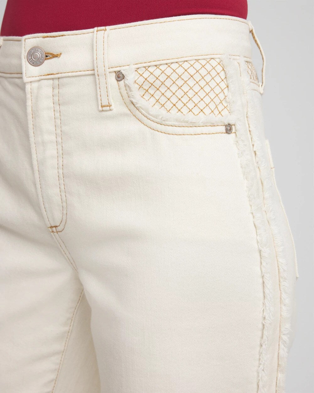 Natural Seeded Sea Salt High-Rise Frayed Jeans