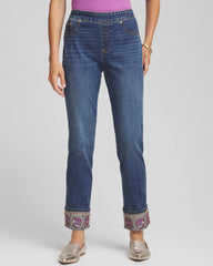Buttercup Indigo Embellished Pull-On Slim Ankle Jeggings