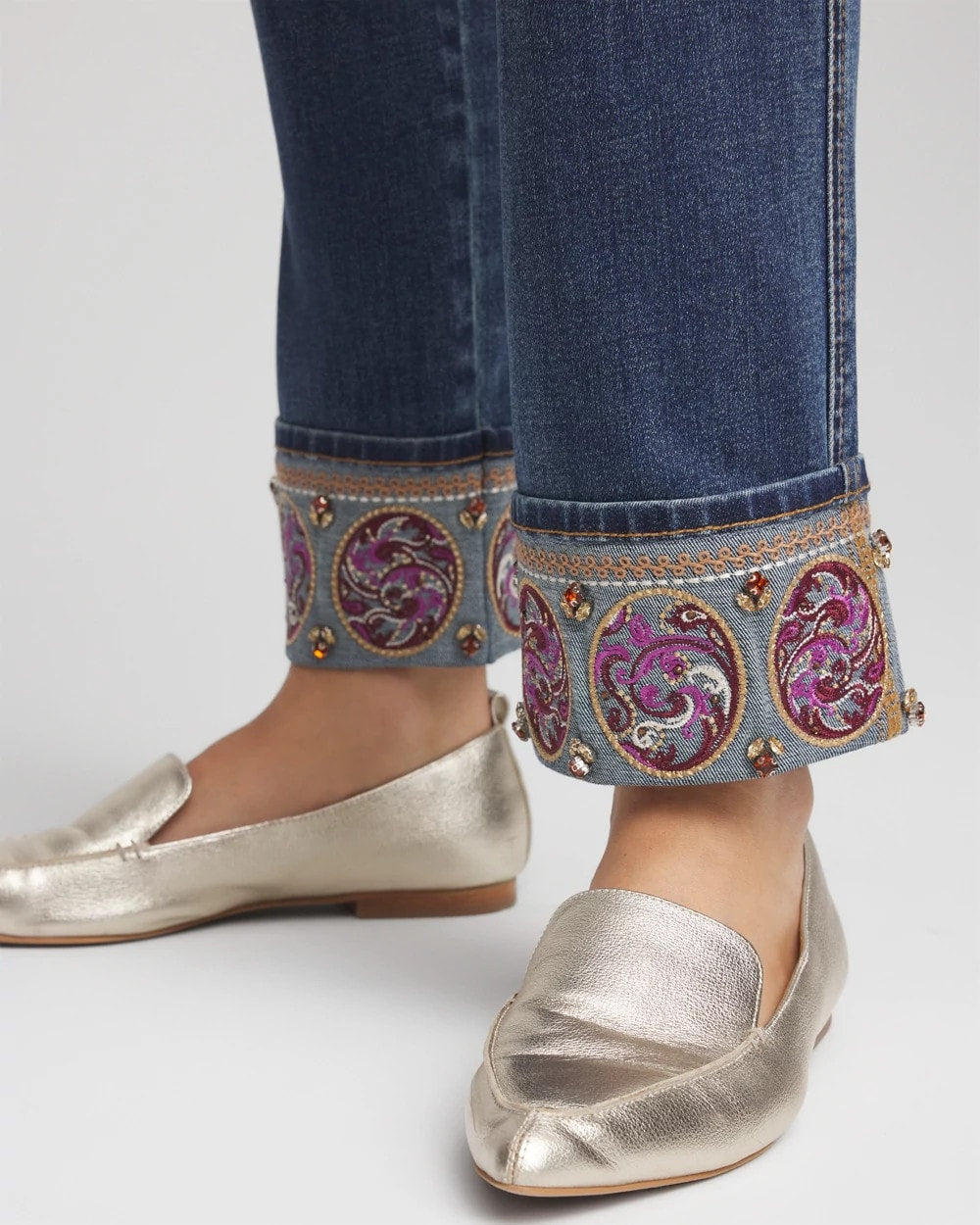 Buttercup Indigo Embellished Pull-On Slim Ankle Jeggings
