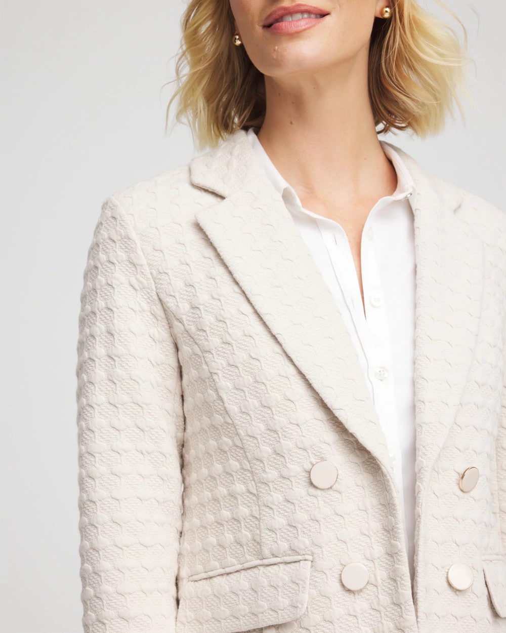 Smokey Taupe Textured Knit Blazer
