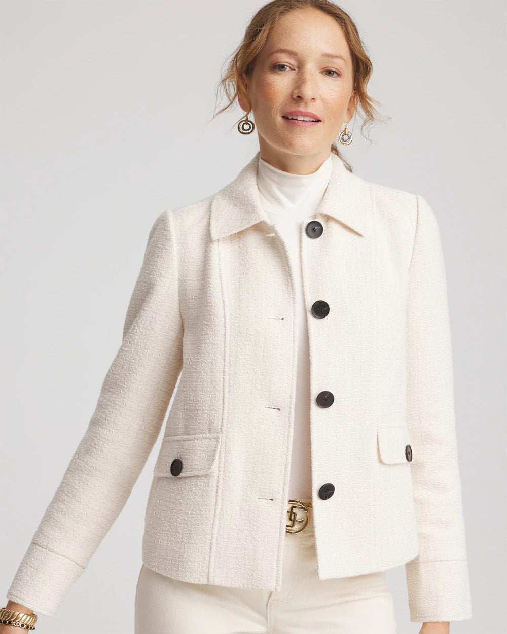 English Cream Bouclé Chore Jacket
