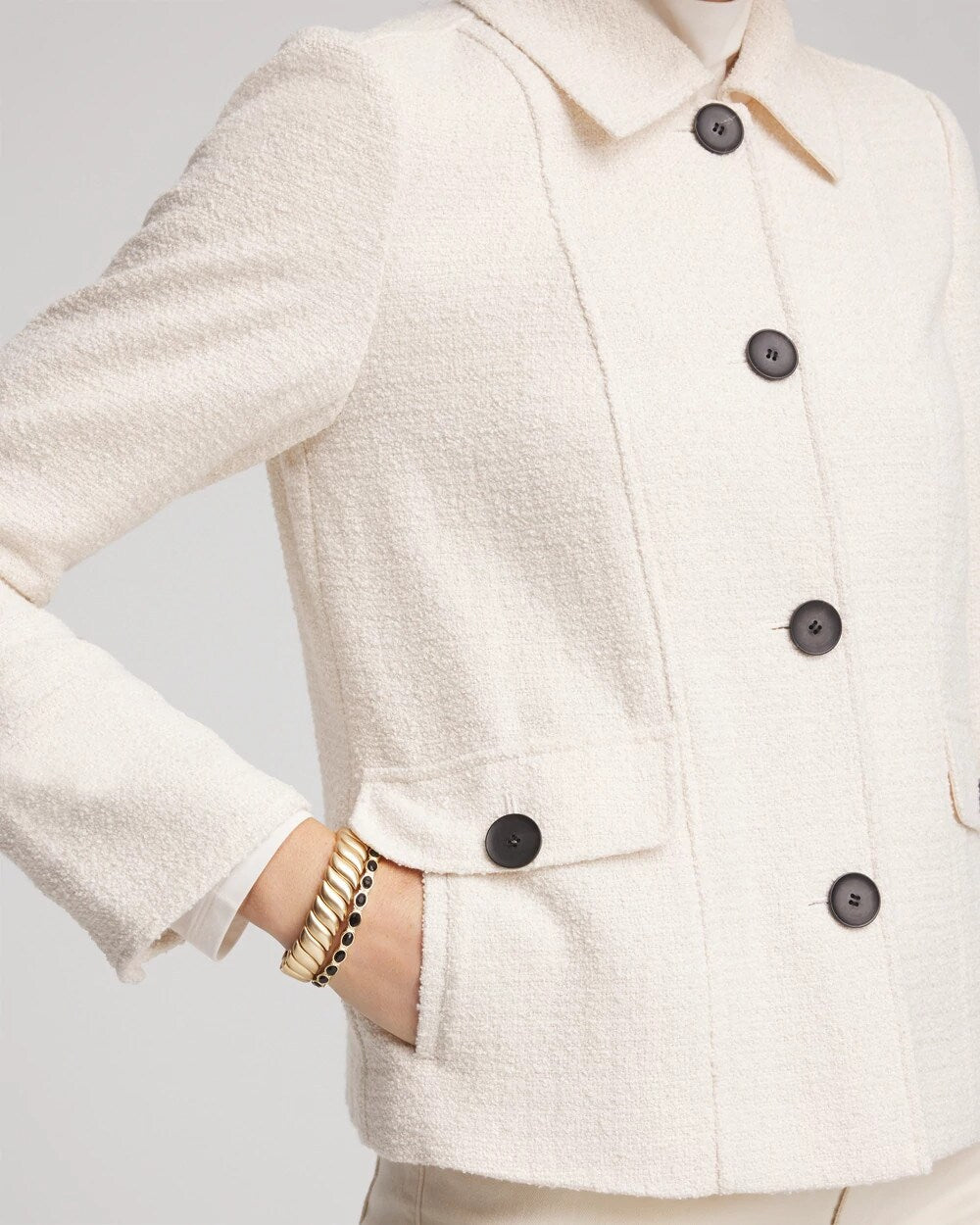 English Cream Bouclé Chore Jacket