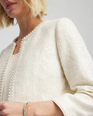 English Cream Pearl Trim Tweed Jacket