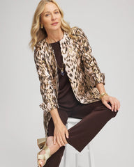 Deep Taupe Travelers™ Collection Animal Jacquard Jacket