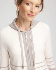 English Cream Zenergy® Luxe Metallic Striped Sweater