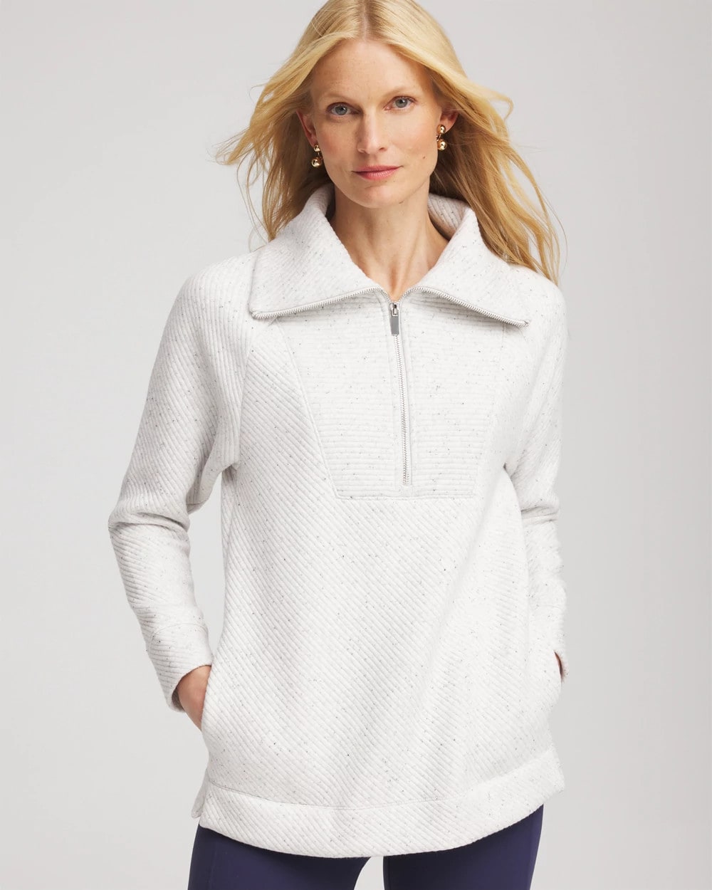 Light Heather Gray Zenergy® Textured Rib Tunic