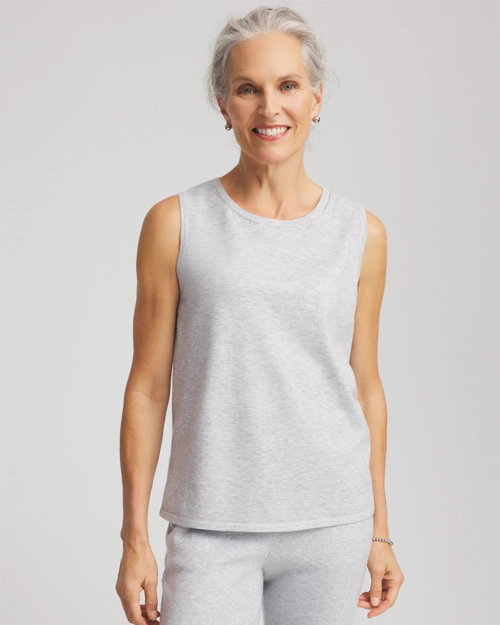 Frosted Gray Heather Zenergy® Luxe Diamante Tank