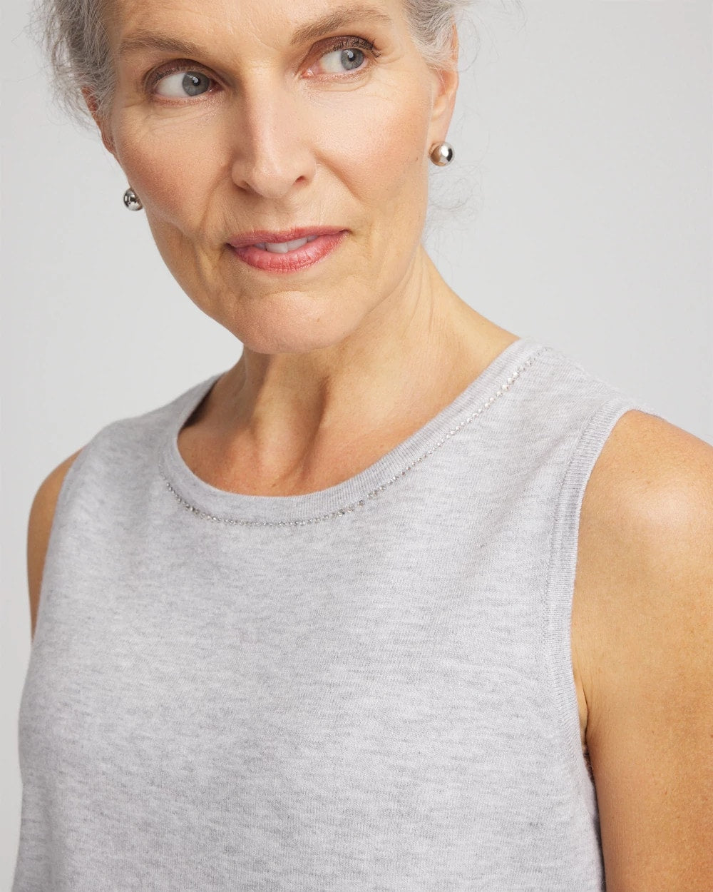 Frosted Gray Heather Zenergy® Luxe Diamante Tank