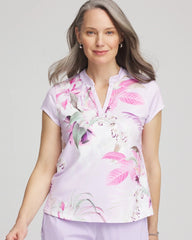 Violet Aura Zenergy® UPF Floral Polo