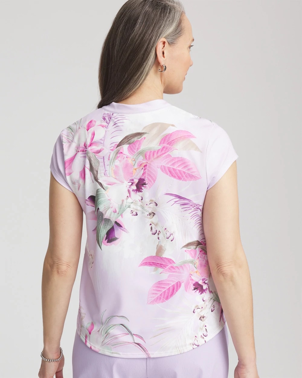 Violet Aura Zenergy® UPF Floral Polo