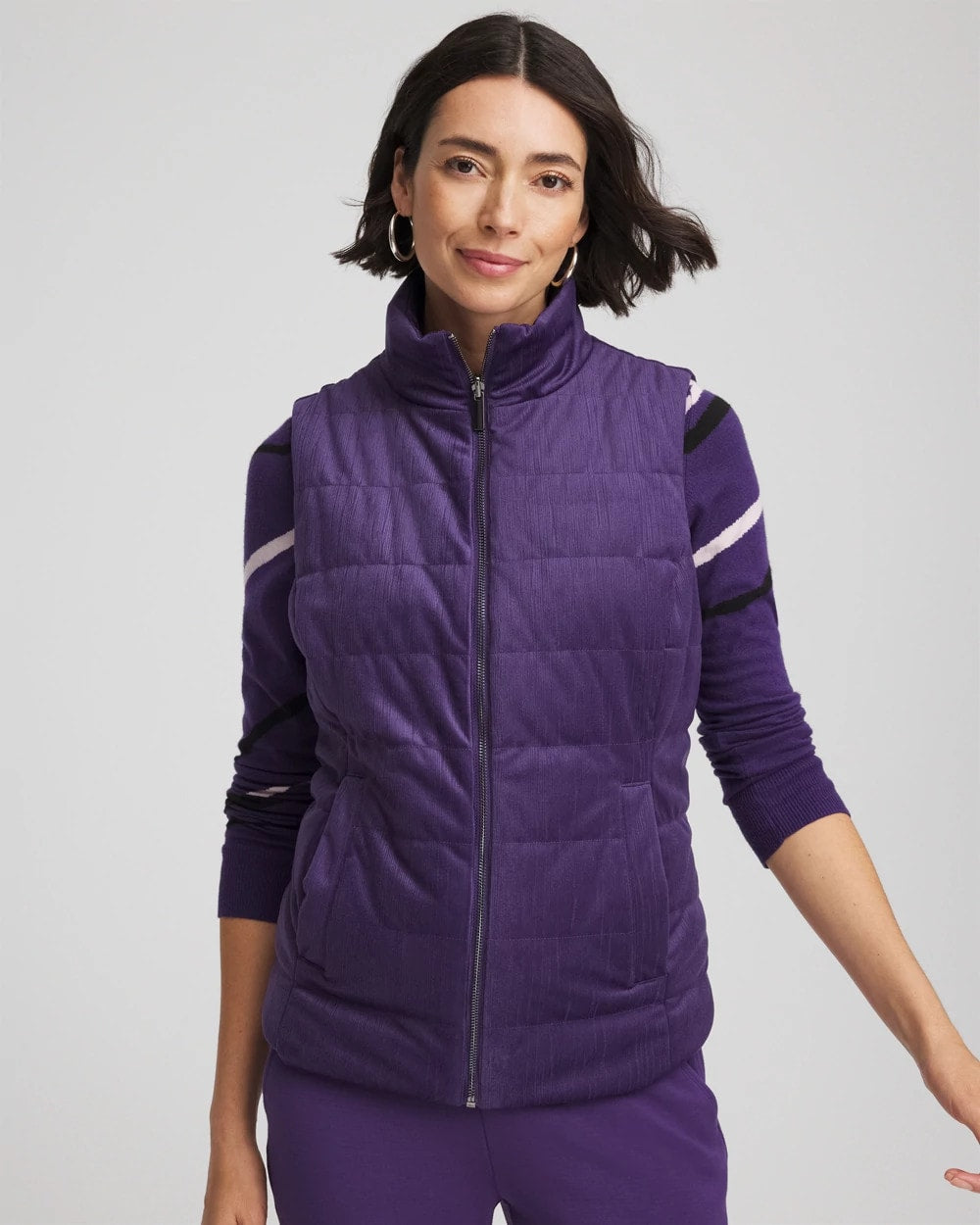 Purple Elixir Zenergy® Reversible Velvet Puffer Vest