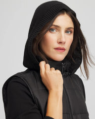 Black Zenergy® Quilted Hooded Vest