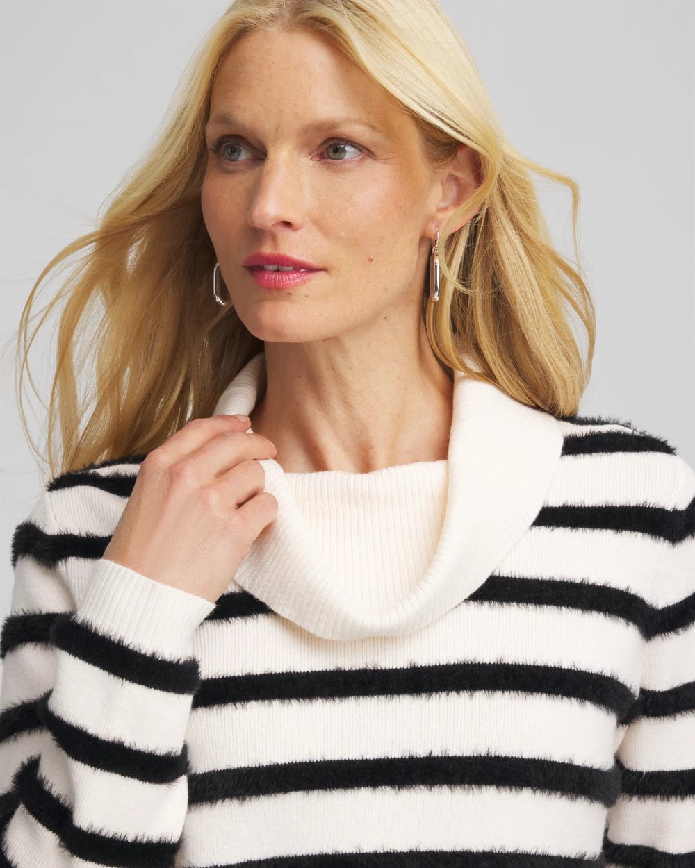 Black Zenergy® Luxe Eyelash Striped Sweater