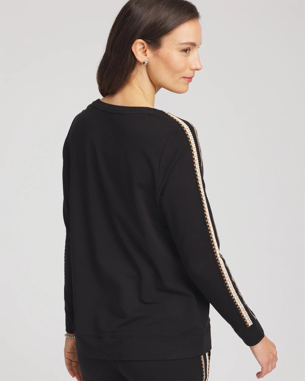 Black Zenergy® Lattice-Trim Pullover Top