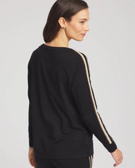Black Zenergy® Lattice-Trim Pullover Top
