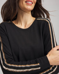Black Zenergy® Lattice-Trim Pullover Top
