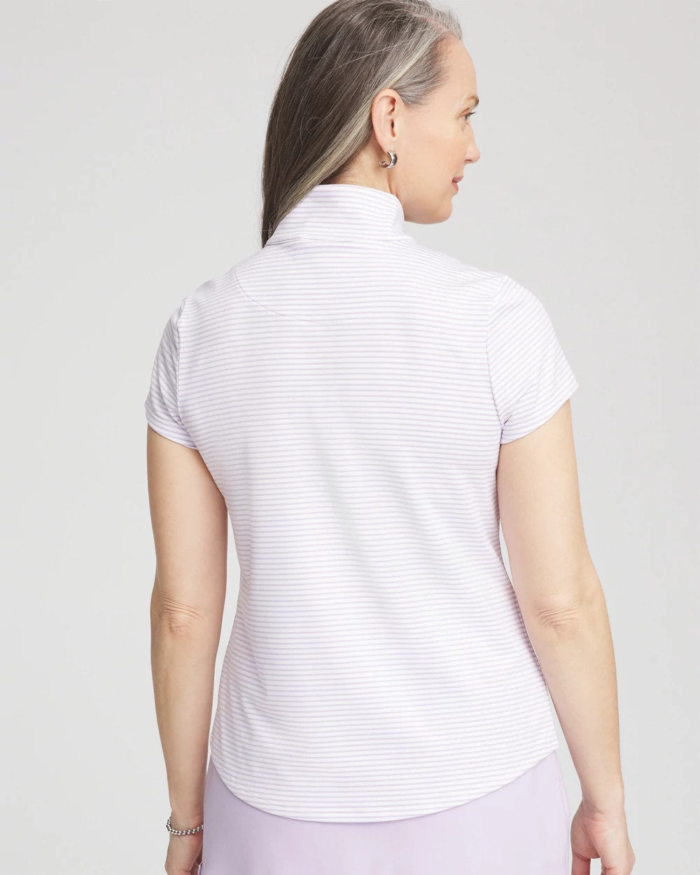 Violet Aura Zenergy® Striped UPF Short-Sleeve Top