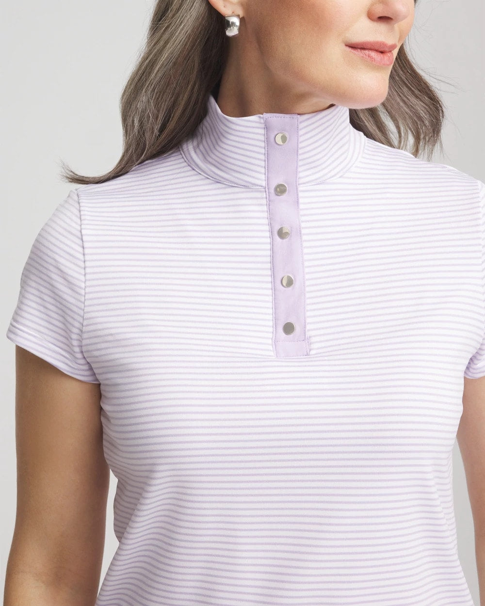 Violet Aura Zenergy® Striped UPF Short-Sleeve Top