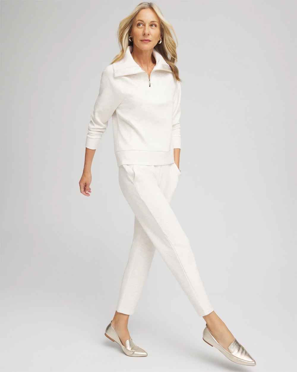 Ecru Zenergy® Heathered Ankle Pants