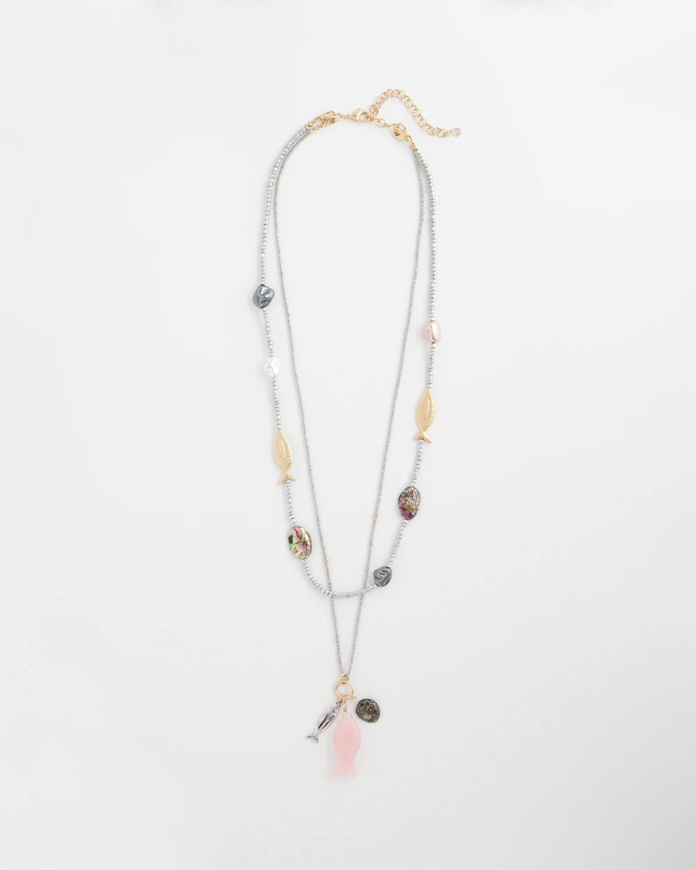 Silver Chico's Originals White Jade Ocean Necklace