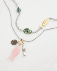 Silver Chico's Originals White Jade Ocean Necklace