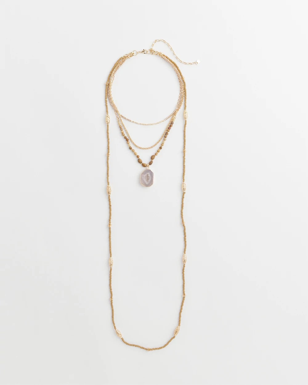 Neutral Convertible Agate Pendant Necklace