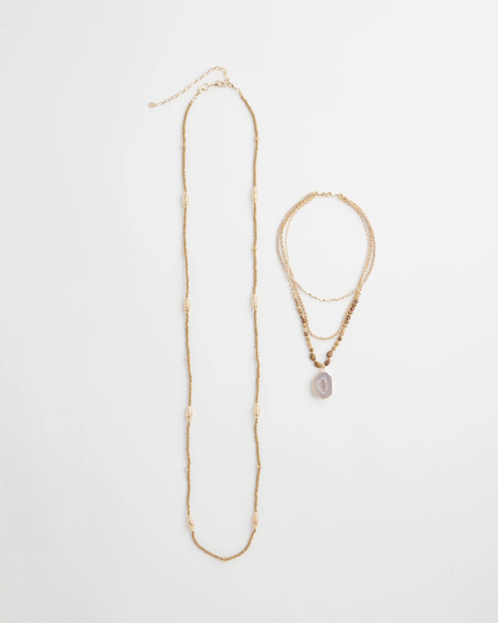 Neutral Convertible Agate Pendant Necklace