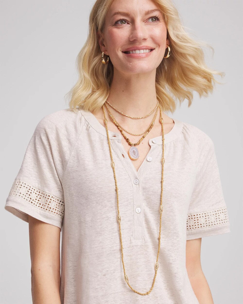 Neutral Convertible Agate Pendant Necklace