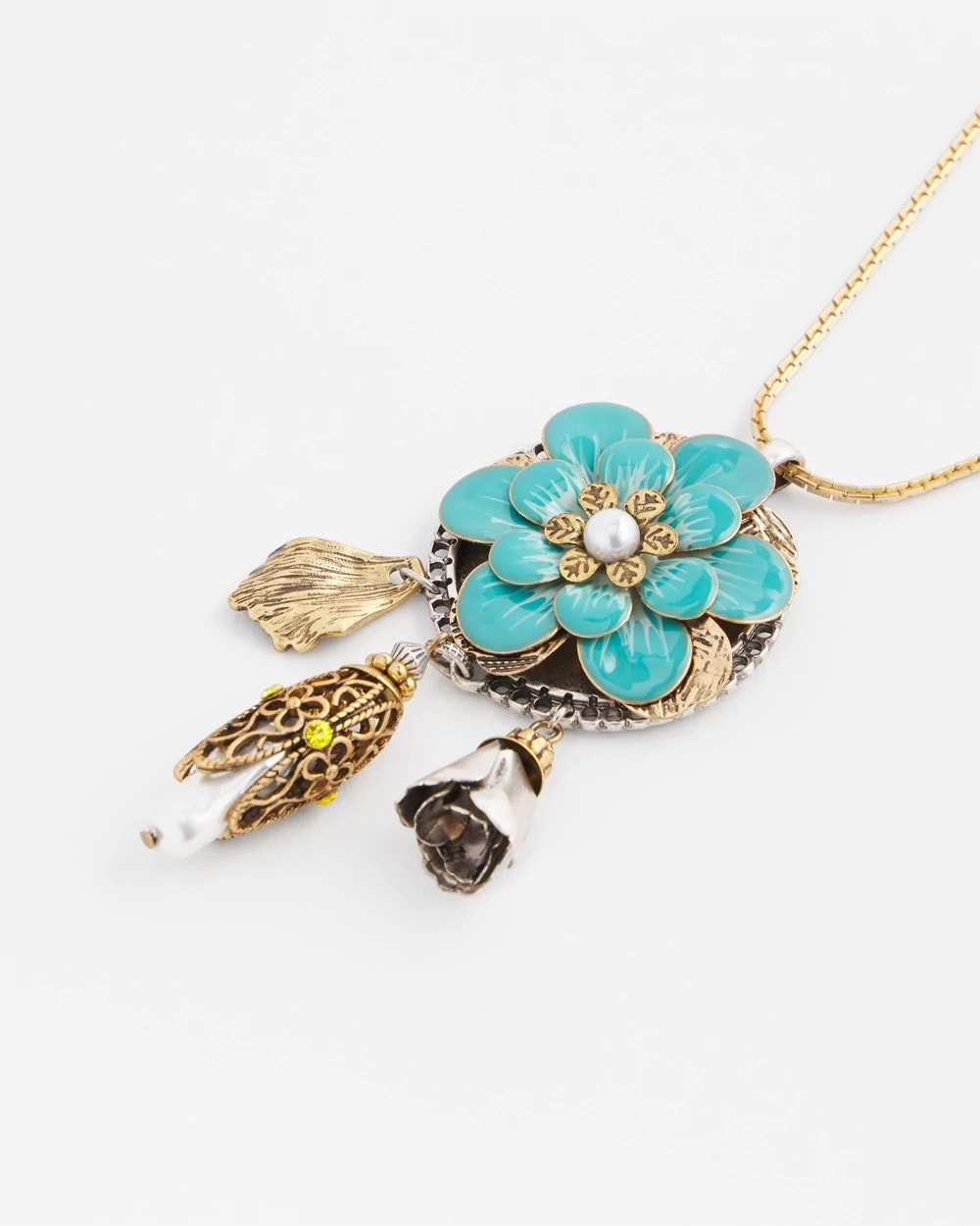 Multi Adjustable Flower Charm Pendant Necklace
