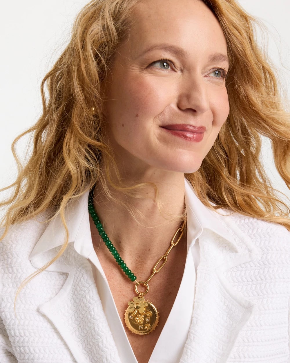 Green Short Clover Pendant Necklace
