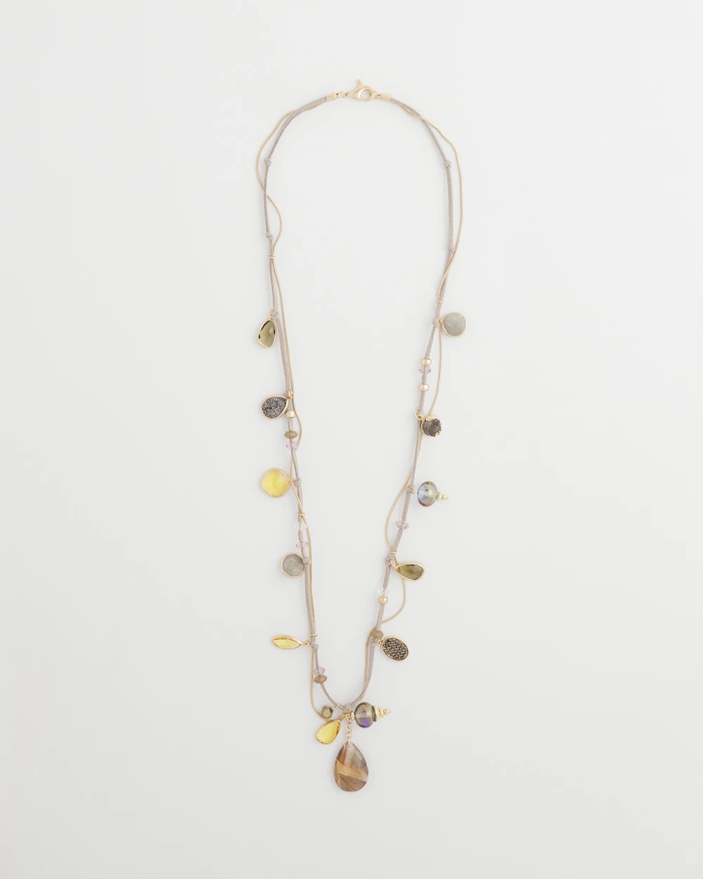 Neutral Drop Off Pendant Necklace