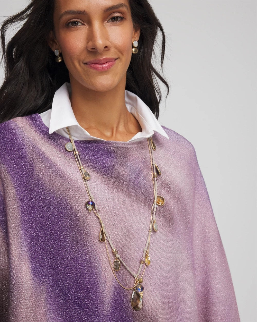 Neutral Drop Off Pendant Necklace
