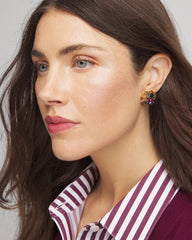 Orange Spider Web Glitz Earrings