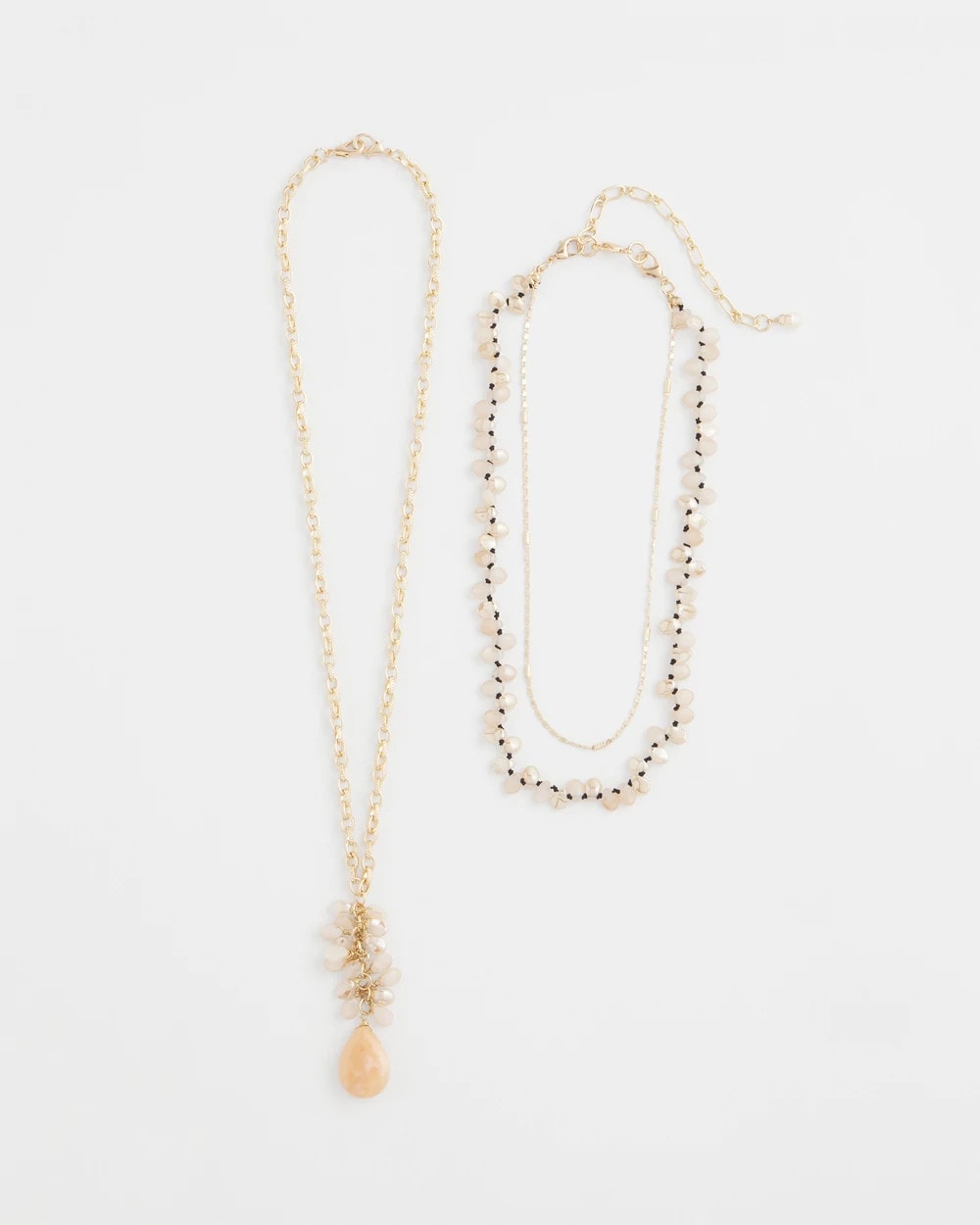 Pale Pink Convertible Rose Quartz Pendant Necklace